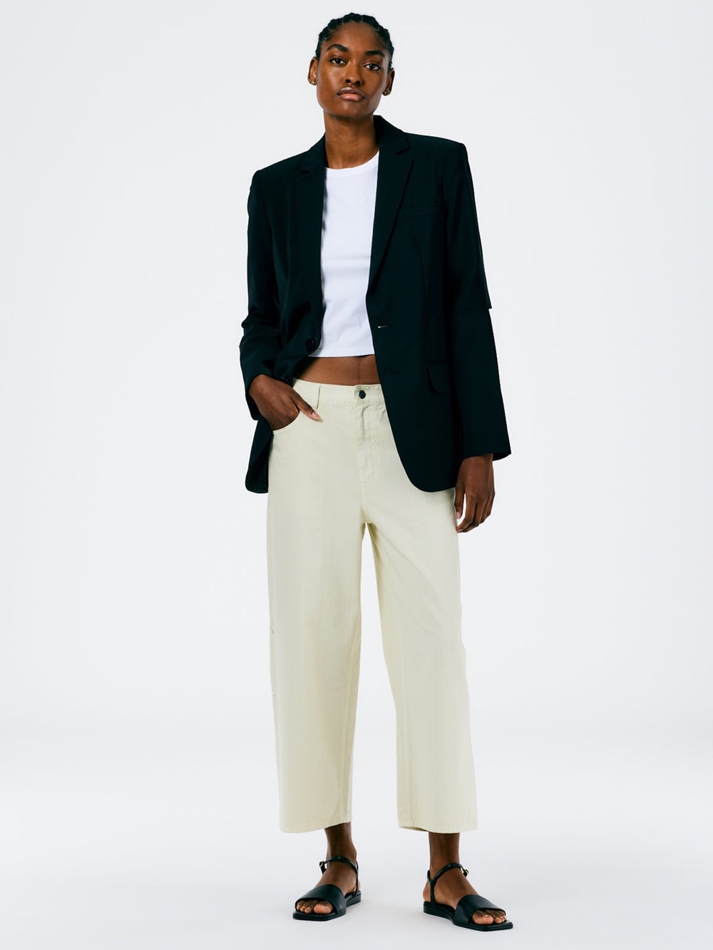 Tibi Garment Dyed Twill Cropped Slouchy Carpenter Jean size 27 NWOT